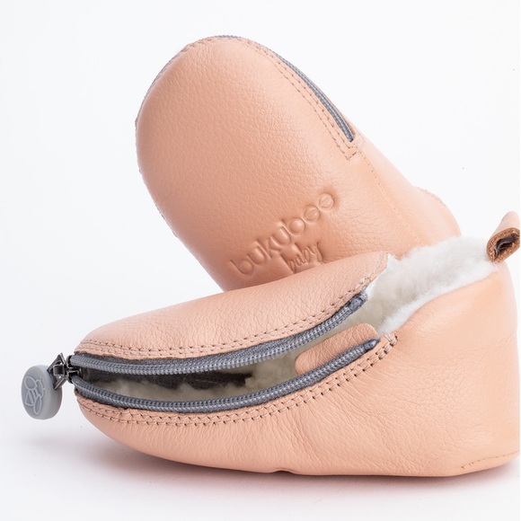 BUKUBEE BABY Cotton Candy Leather Bootie with Fur Lining Sz 1 (0-6 months) - Picture 3 of 14